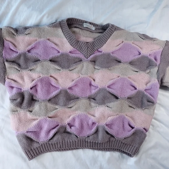 Heavyweight Vintage Wool Oversized Chunky Knit Pastel Sweater - Picture 2 of 16